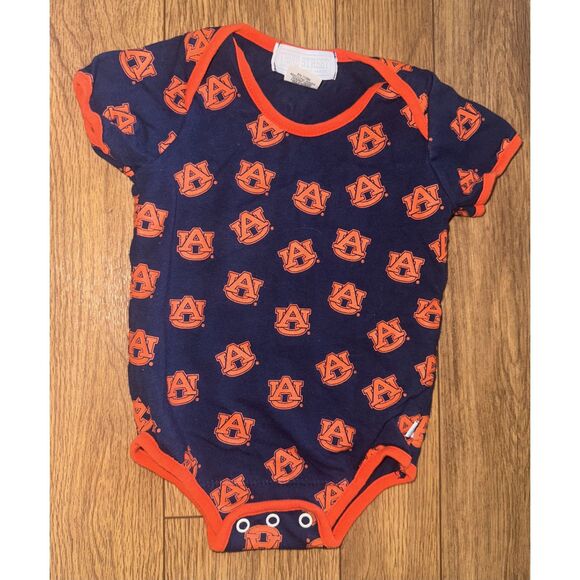 UA University of Auburn 2 Tone All Over Print Third Street Baby Outfit Size 6 mo - Picture 2 of 4